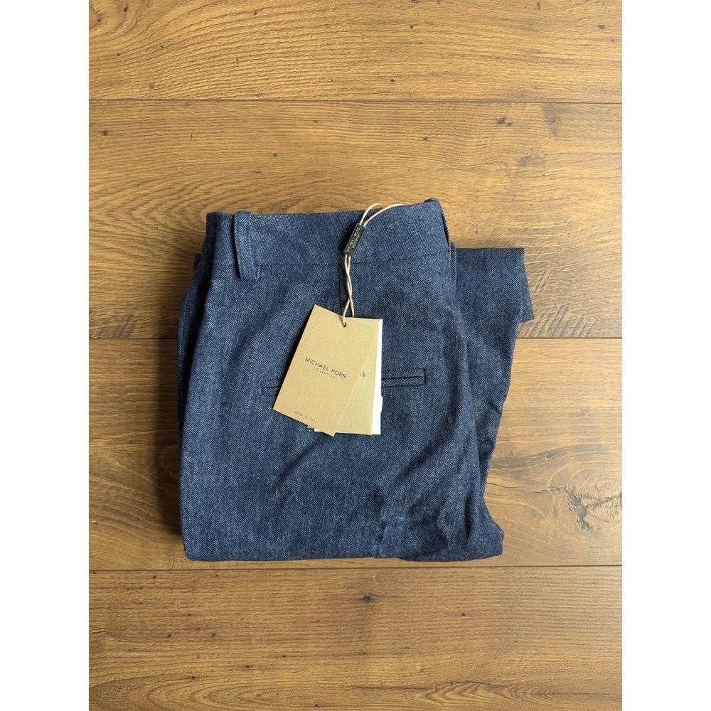 NWT $1190 Michael Kors Collection Indigo Wool Cashmere Pants 27x35 Italy